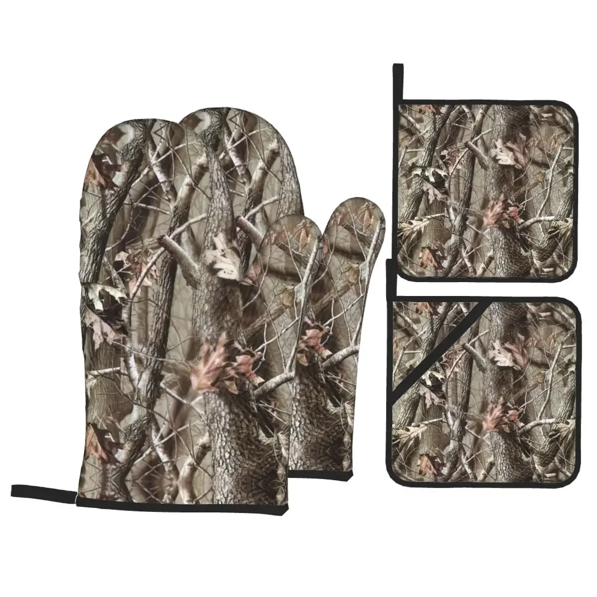 Real Tree Camo Pattern Oven Mitts and Pot Holders 4pcs Set Heat Resistant Kitchen BBQ Gloves Cooking Baking Grilling Potholder
Real Tree Camo Pattern Oven Mitts and Pot Holders 4pcs Set Heat Resistant Kitchen BBQ Gloves Cooking Baking Grilling Potholder