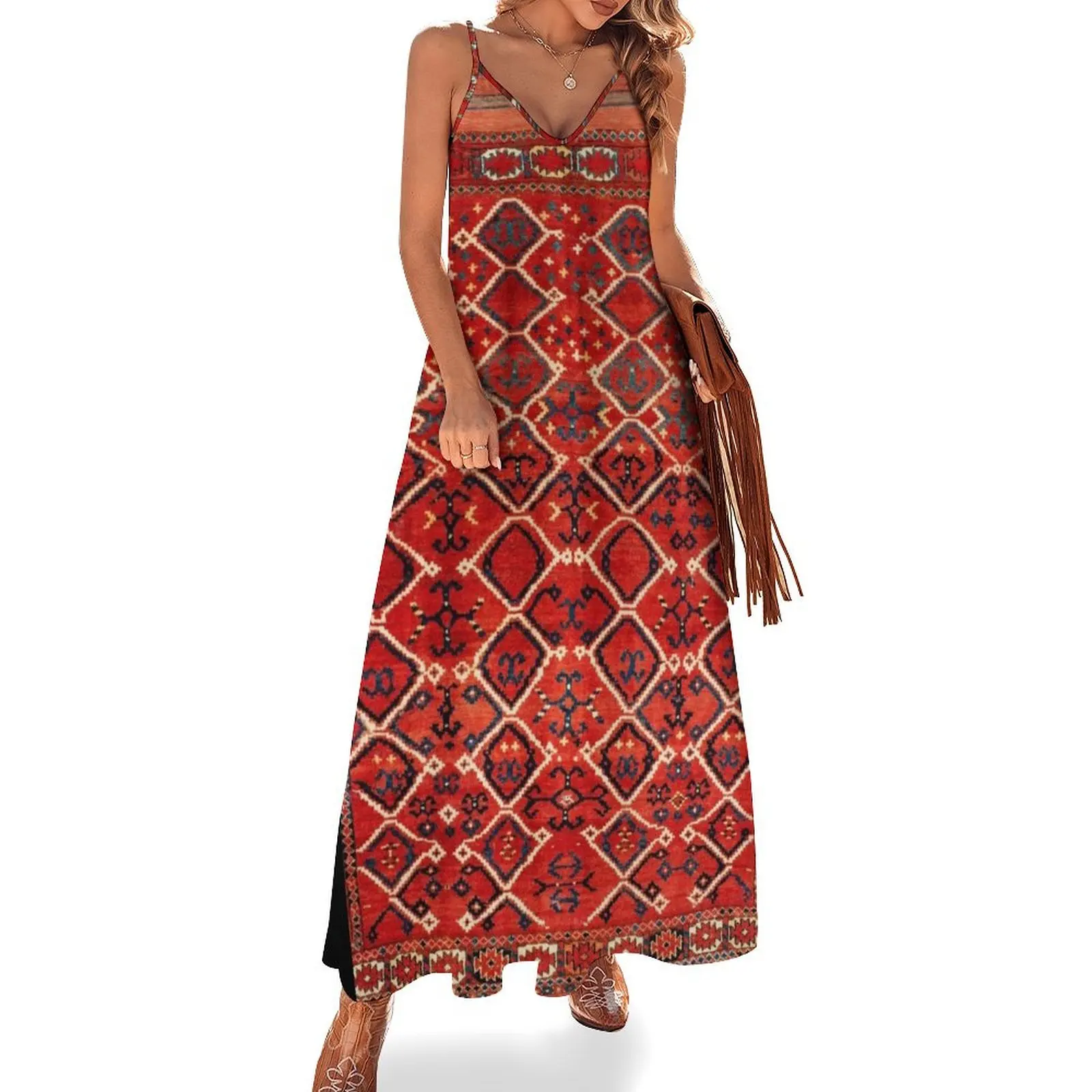 Ersari Turkmenistan Antique Carpet Print Sleeveless Dress evening dress ladies fairy dress Female
Ersari Turkmenistan Antique Carpet Print Sleeveless Dress evening dress ladies fairy dress Female