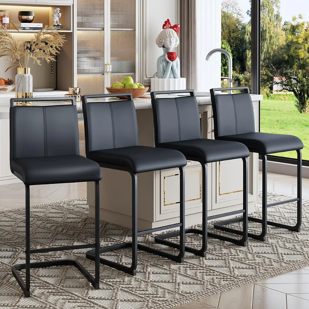 Set of 4 Black Metal Bar Stools 25'' Counter Height with Back for Kitchen Island Modern Industrial Style, Customized
Set of 4 Black Metal Bar Stools 25'' Counter Height with Back for Kitchen Island Modern Industrial Style, Customized