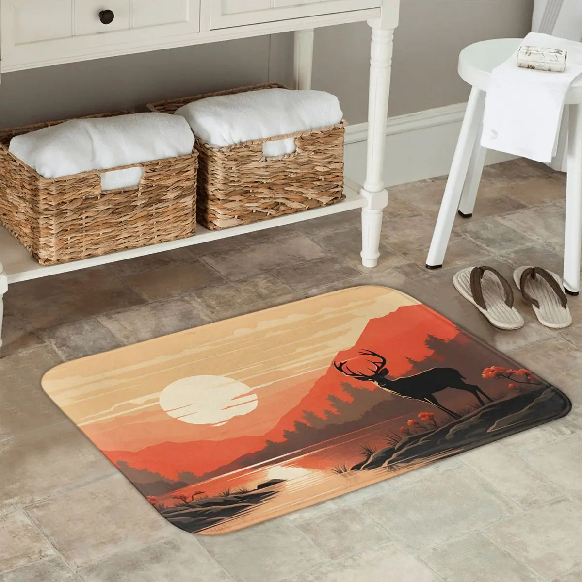Нескользящий коврик для двери с сельским лесным оленем, напольный коврик, моющийся ковер, коврик для кухни, входа, дома, балкона, коврики для ног
Нескользящий коврик для двери с сельским лесным оленем, напольный коврик, моющийся ковер, коврик для кухни, входа, дома, балкона, коврики для ног