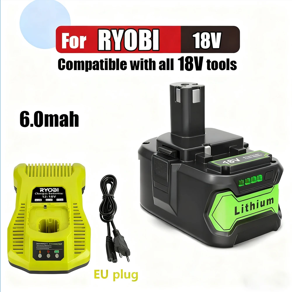 Ryobi 18V P108 18V 6.0Ah Lithium-ion Battery Replacement Rechargeable Battery,For Ryobi P108 P107 ONE+ Cordless Power ToolS
Ryobi 18V P108 18V 6.0Ah Lithium-ion Battery Replacement Rechargeable Battery,For Ryobi P108 P107 ONE+ Cordless Power ToolS
