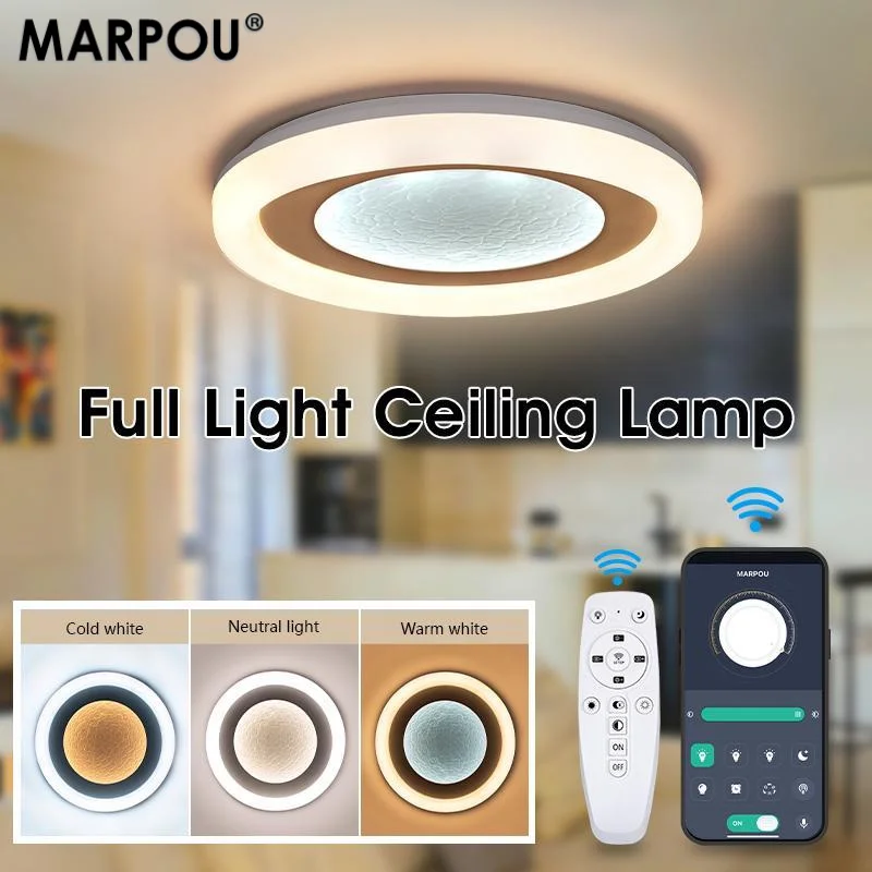 MARPOU Smart LED Ceiling Light Remote Control APP Dimming Round Ceiling Lamp High Brightness Eye Protection Living Room Bedroom
MARPOU Smart LED Ceiling Light Remote Control APP Dimming Round Ceiling Lamp High Brightness Eye Protection Living Room Bedroom