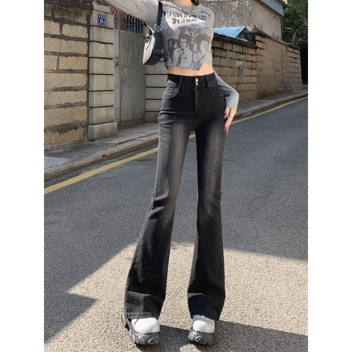 Slim Fit High Waist Straight Leg Jeans Women's Spring Autumn New Style Micro Flared Bootcut Pants Grey Black Casual Cotton Po...
Slim Fit High Waist Straight Leg Jeans Women's Spring Autumn New Style Micro Flared Bootcut Pants Grey Black Casual Cotton Po...