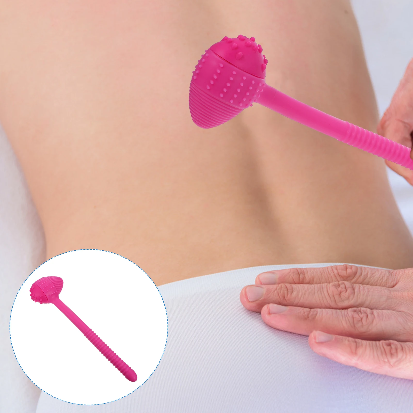 1pc Silicone Meridian Massage Hammer Pink Cervical Spine Acupoint Body Massager Stick Elder Non Skid Wavy Handle Promote Blood
1pc Silicone Meridian Massage Hammer Pink Cervical Spine Acupoint Body Massager Stick Elder Non Skid Wavy Handle Promote Blood