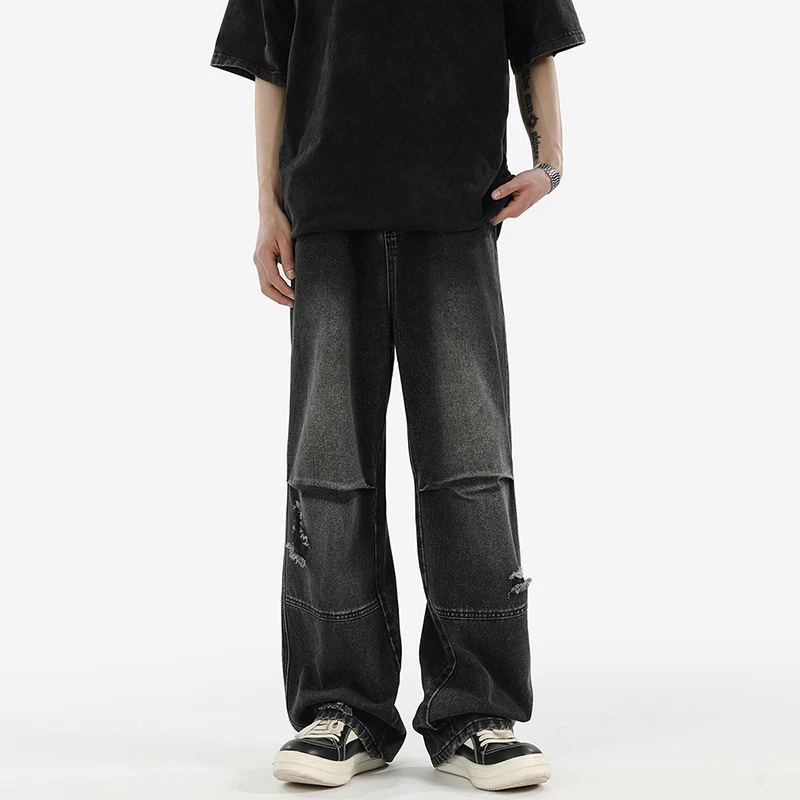 American Pleated Design Jeans for Men 2025 Autumn New Trendy Brand Washed High Street Ripped Wide Leg Pants Loose Straight Pants
American Pleated Design Jeans for Men 2025 Autumn New Trendy Brand Washed High Street Ripped Wide Leg Pants Loose Straight Pants