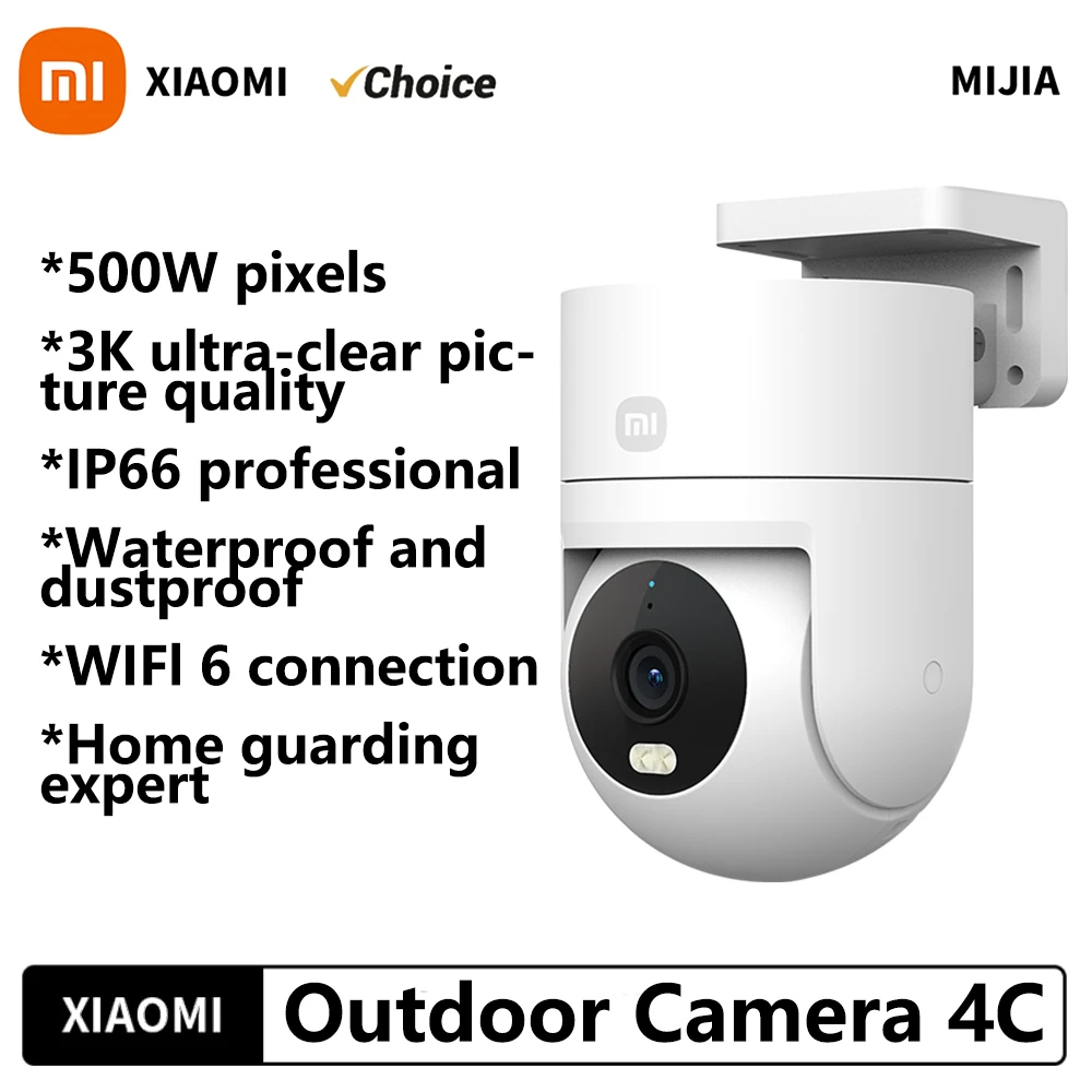 Xiaomi Outdoor Camera 4C Smart Full-color Night Vision 5MP 3K HD Human Tracking Audible Visual Alarm WiFi 6 Two-way Voice Call
Xiaomi Outdoor Camera 4C Smart Full-color Night Vision 5MP 3K HD Human Tracking Audible Visual Alarm WiFi 6 Two-way Voice Call