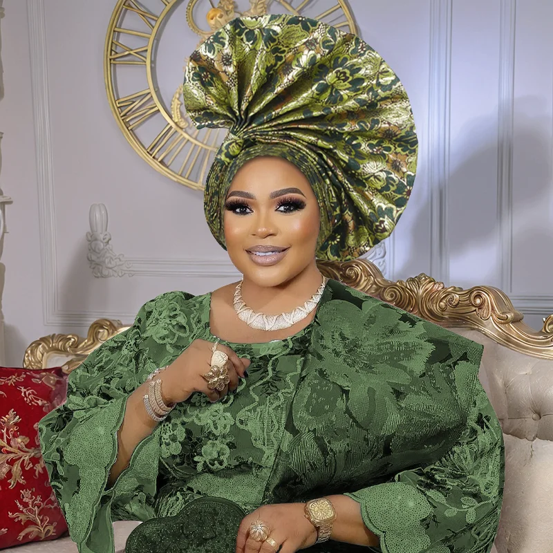 Exaggerated Fan-Shaped Auto Gele Already Made Headtie for Women African Lady Headwraps Wedding Party Head Ties Female Turban Cap
Exaggerated Fan-Shaped Auto Gele Already Made Headtie for Women African Lady Headwraps Wedding Party Head Ties Female Turban Cap