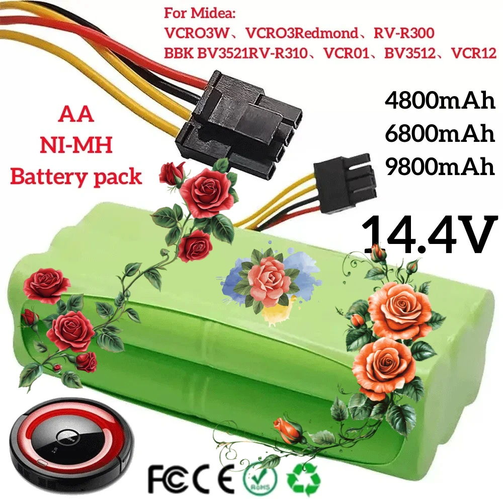 14.4V NI-MH Vacuum cleaner robot battery VCR03W AA suitable for Midea VCR03W VCR03 battery Redmond RV-R300 BBK BV3521 RV-R310
14.4V NI-MH Vacuum cleaner robot battery VCR03W AA suitable for Midea VCR03W VCR03 battery Redmond RV-R300 BBK BV3521 RV-R310