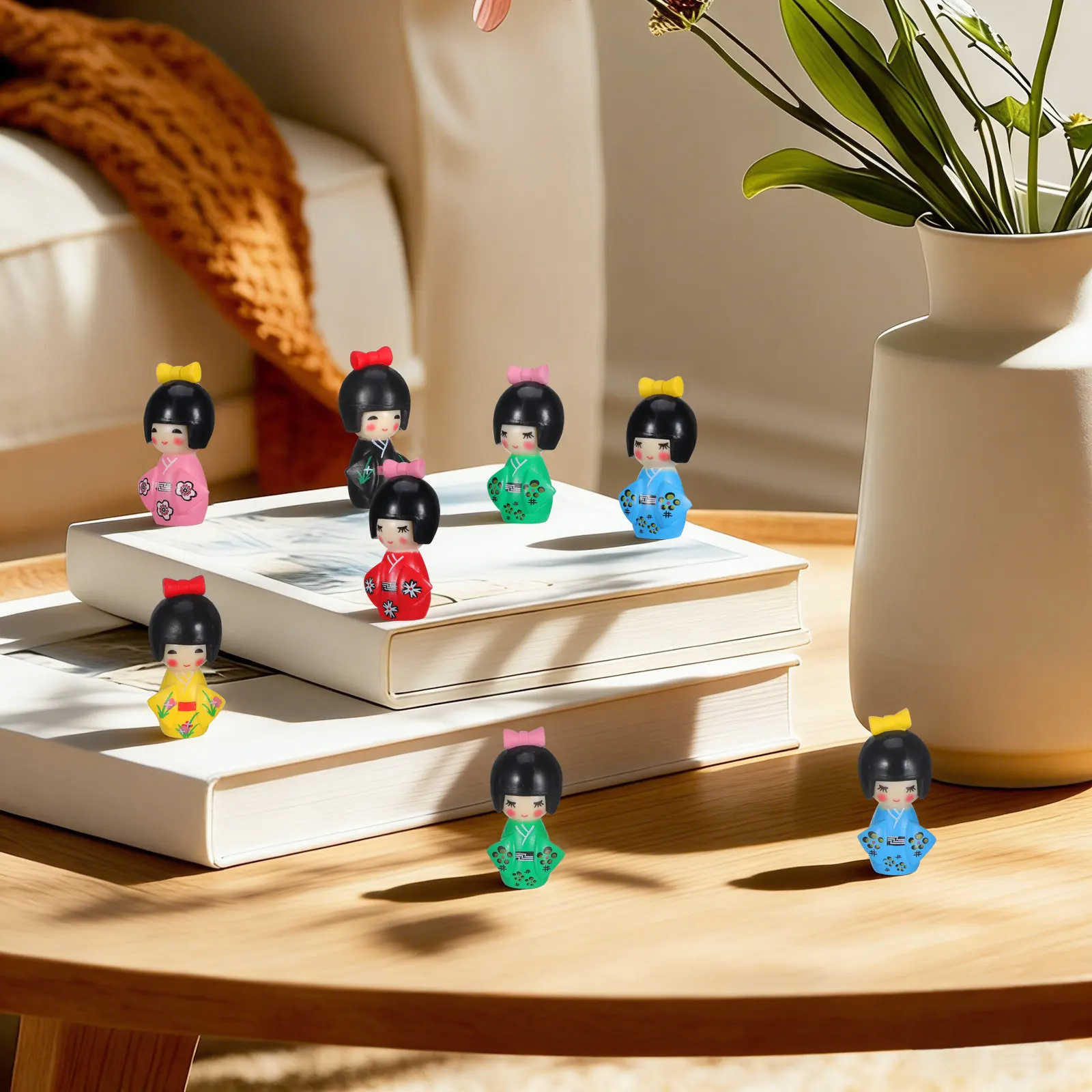 12Pcs Japanese Kimono Girl Traditional Handicraft Painted Bright Color Miniature Ornament Home Decoration Lovely Kokeshi Style
12Pcs Japanese Kimono Girl Traditional Handicraft Painted Bright Color Miniature Ornament Home Decoration Lovely Kokeshi Style