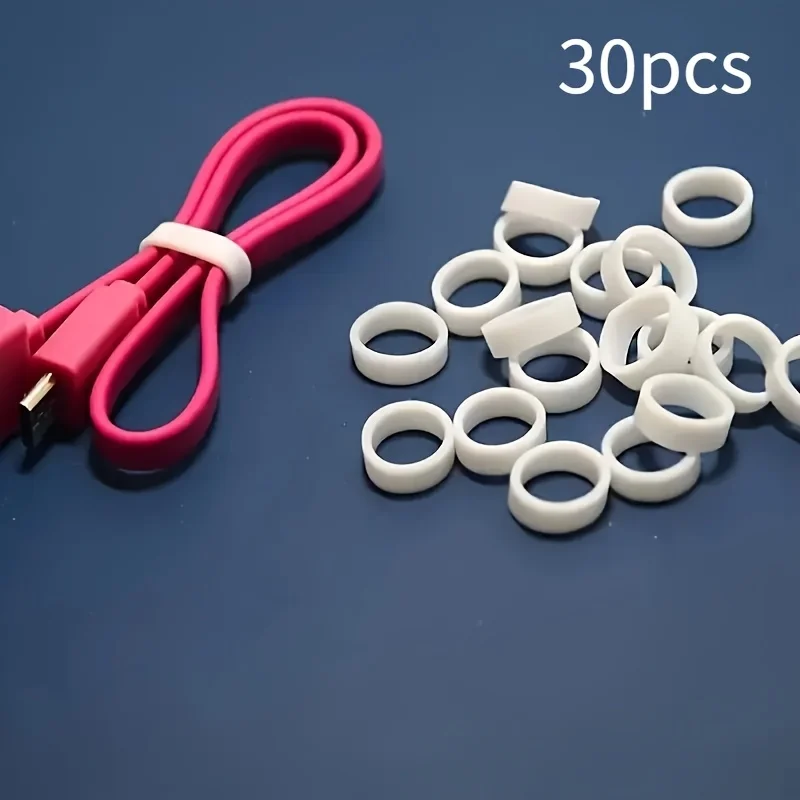 30 white silicone cable ties - high elastic rubber straps, suitable for wire and data cable finishing, home, office, school storage accessories
30 white silicone cable ties - high elastic rubber straps, suitable for wire and data cable finishing, home, office, school storage accessories