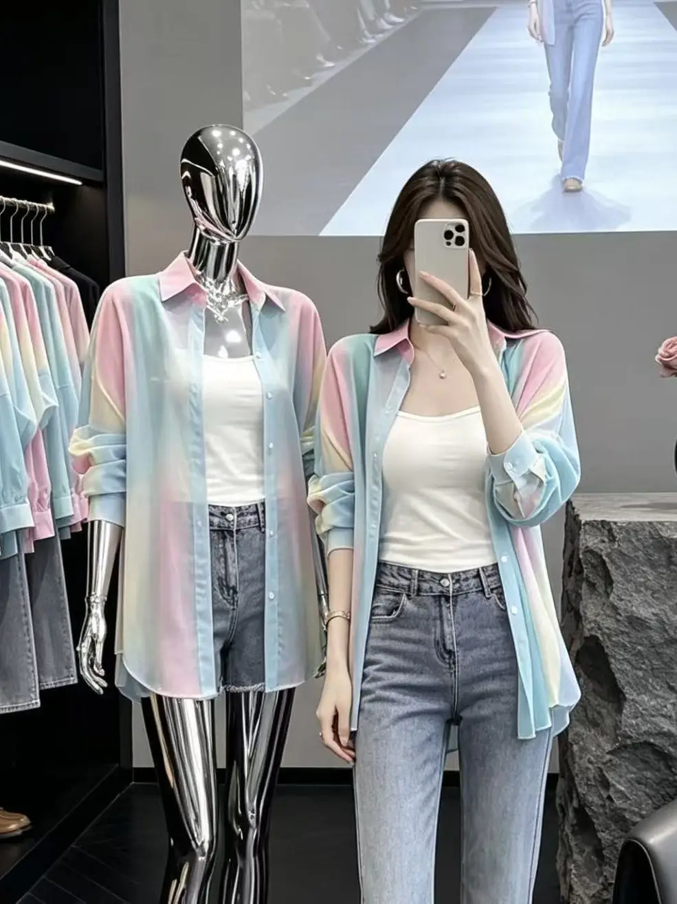 Fashionable Thin Ice Silk Women's Summer New Style Slimming Sun Protection Shirt Chiffon Trendy Cardigan Long Sleeve Polyester
Fashionable Thin Ice Silk Women's Summer New Style Slimming Sun Protection Shirt Chiffon Trendy Cardigan Long Sleeve Polyester