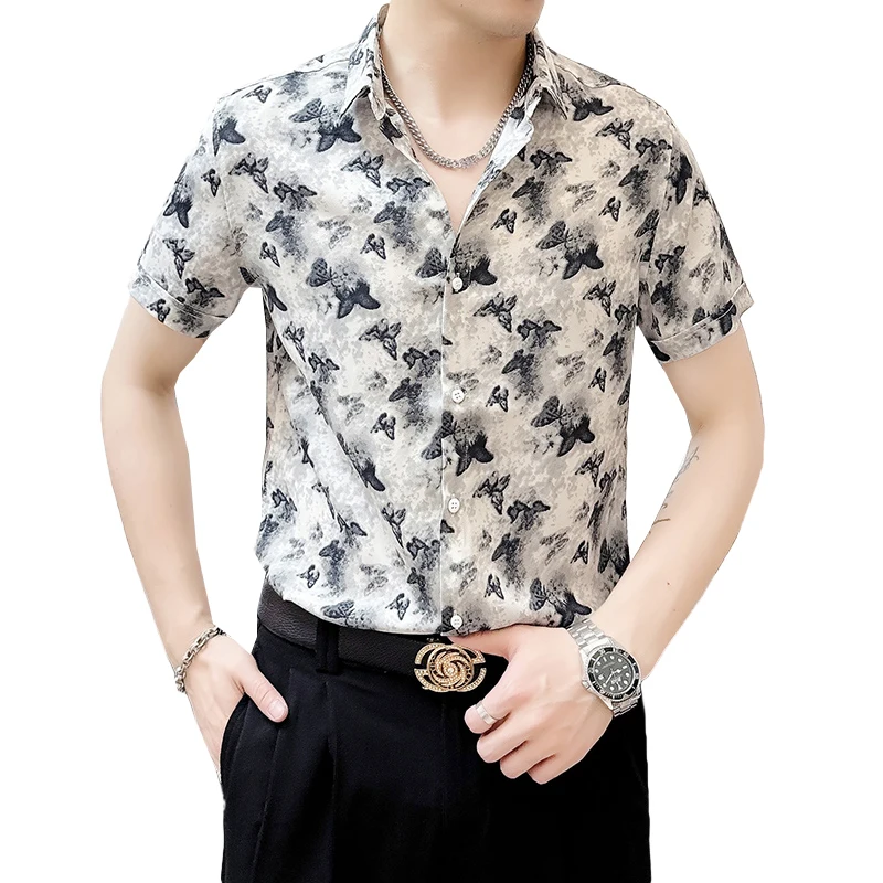 Fashion Men Ice Silk Short Sleeve Floral Shirt Casual Summer Work Commuter Urban Streetwear Comfortable Versatile Button Up Top
Fashion Men Ice Silk Short Sleeve Floral Shirt Casual Summer Work Commuter Urban Streetwear Comfortable Versatile Button Up Top