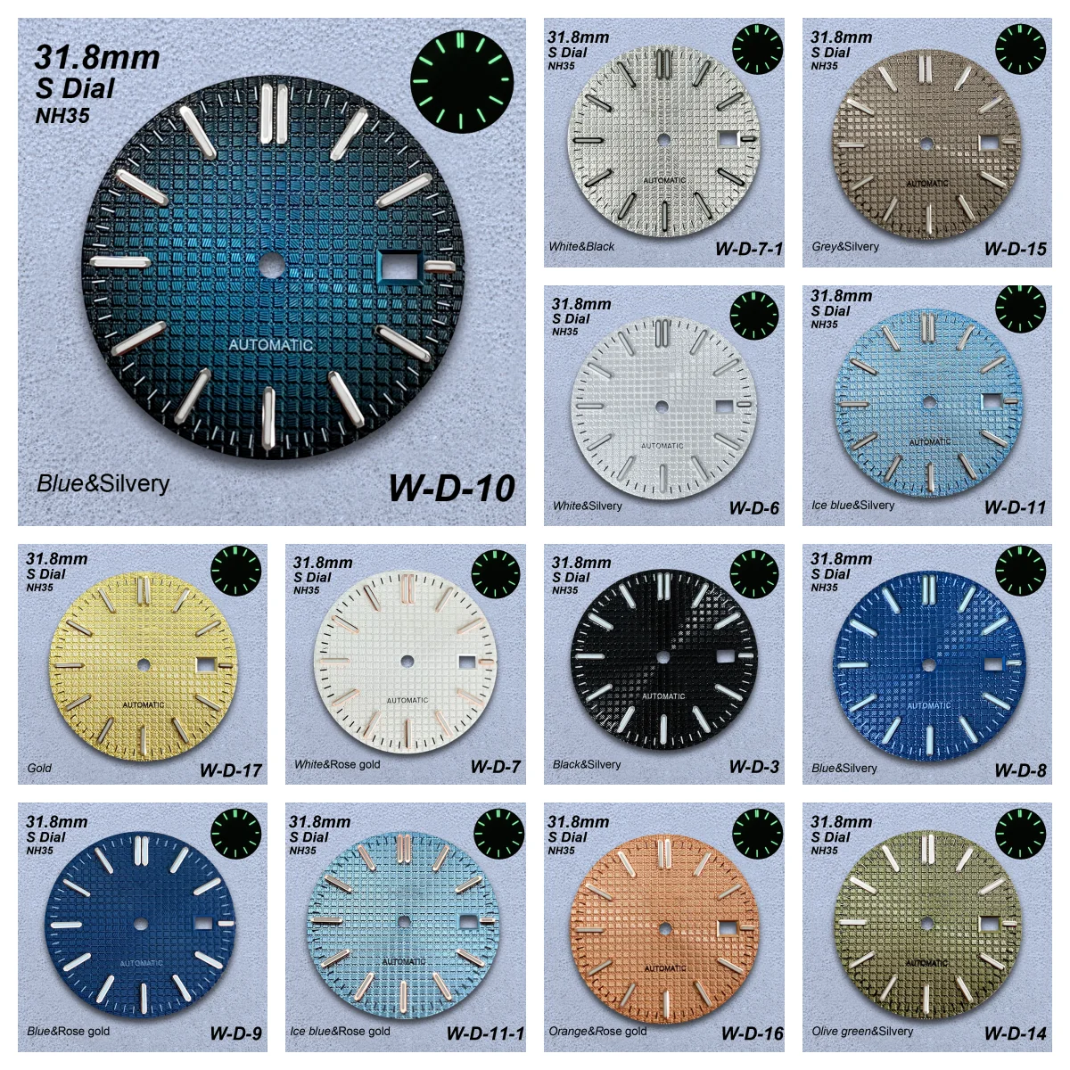 31.8mm S Logo Oak Dial Fit NH35/NH36 Japanese Movement Green Luminous High-Quality Watch Modification Accessories
31.8mm S Logo Oak Dial Fit NH35/NH36 Japanese Movement Green Luminous High-Quality Watch Modification Accessories