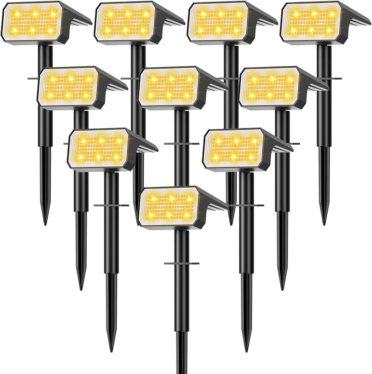 10-Pack Solar Spot Lights with 118 LEDs, 4 Modes, Auto On/Off, IP67 Waterproof for Outdoor Yard Garden
10-Pack Solar Spot Lights with 118 LEDs, 4 Modes, Auto On/Off, IP67 Waterproof for Outdoor Yard Garden