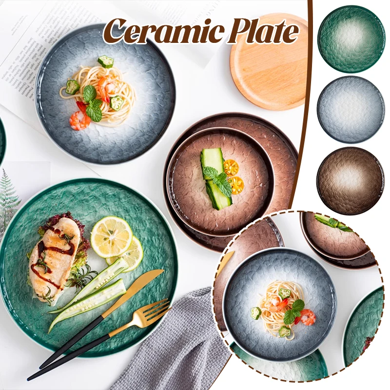 Круглая керамическая тарелка для макарон различных размеров, тарелка для стейка, тарелка для западной кухни, японская посуда для дома, гостиницы, ресторана
Круглая керамическая тарелка для макарон различных размеров, тарелка для стейка, тарелка для западной кухни, японская посуда для дома, гостиницы, ресторана