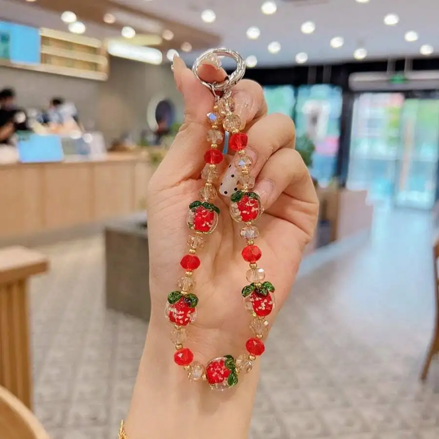 Strawberry Crystal Bead Phone Chain Keychain Bag Charm Decoration
Strawberry Crystal Bead Phone Chain Keychain Bag Charm Decoration