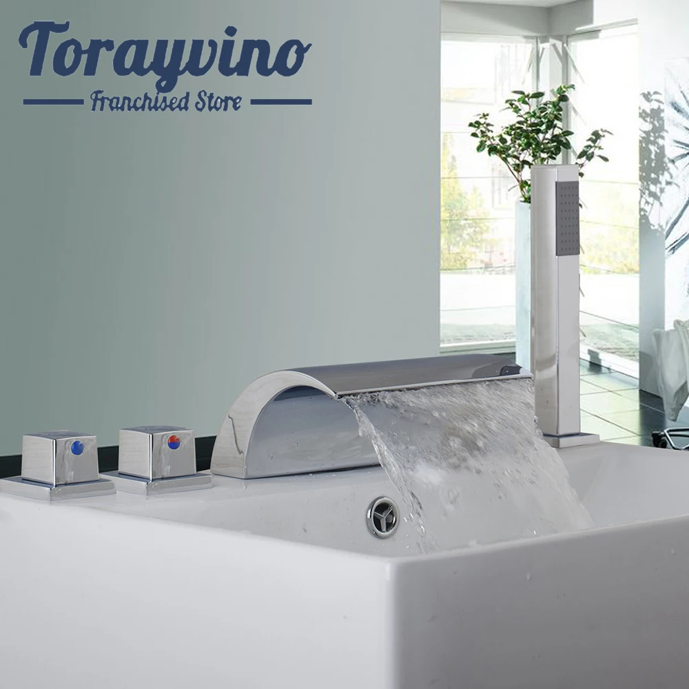 Torayvino 5 Pcs Bathroom Shower Faucet Set Bathtub Shower System 3 Handles with Handheld Deck Mounted Waterfall Sink Mixer Tap
Torayvino 5 Pcs Bathroom Shower Faucet Set Bathtub Shower System 3 Handles with Handheld Deck Mounted Waterfall Sink Mixer Tap