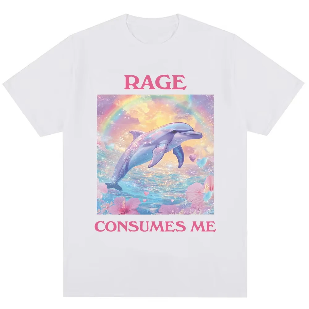 Футболка с принтом «Rage Consumes Me», забавный мем с дельфином, эстетичная модная футболка, мужская и женская футболка оверсайз из хлопка, повседневная футболка с оригинальным дизайном
Футболка с принтом «Rage Consumes Me», забавный мем с дельфином, эстетичная модная футболка, мужская и женская футболка оверсайз из хлопка, повседневная футболка с оригинальным дизайном