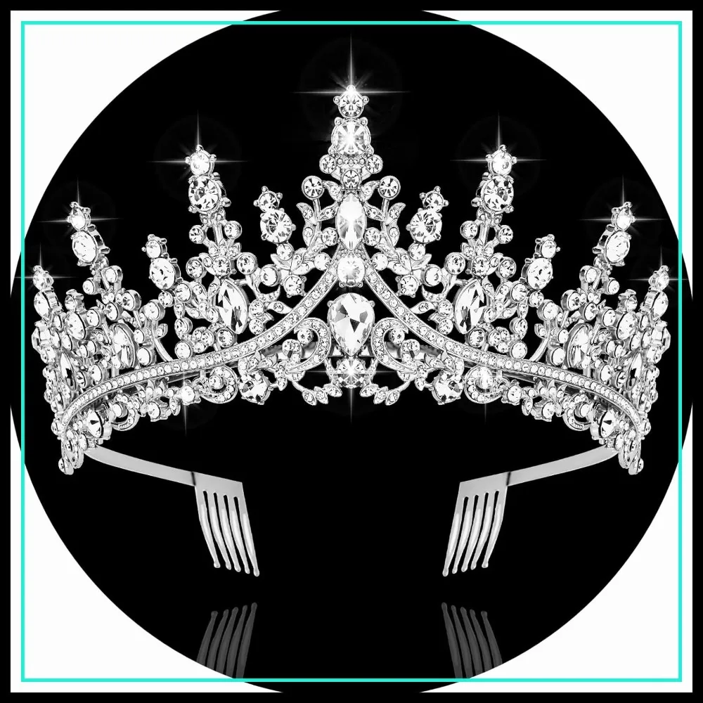 Silver Crystal Queen Crown, Wedding Tiara for Bride Princess Headpiece for Birthday Party Prom Pageant
Silver Crystal Queen Crown, Wedding Tiara for Bride Princess Headpiece for Birthday Party Prom Pageant