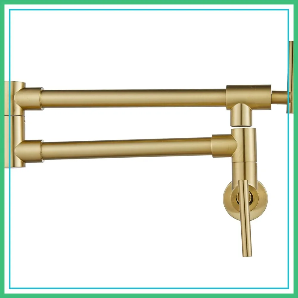 Pot Filler Faucet Brushed Champagne Folding Stretchable Wall Mount Kitchen Restaurant Sink Faucet SUS304 Stainless Steel Double Joint Swing Arm Single Hole Two Handles NPT Commercial
Pot Filler Faucet Brushed Champagne Folding Stretchable Wall Mount Kitchen Restaurant Sink Faucet SUS304 Stainless Steel Double Joint Swing Arm Single Hole Two Handles NPT Commercial