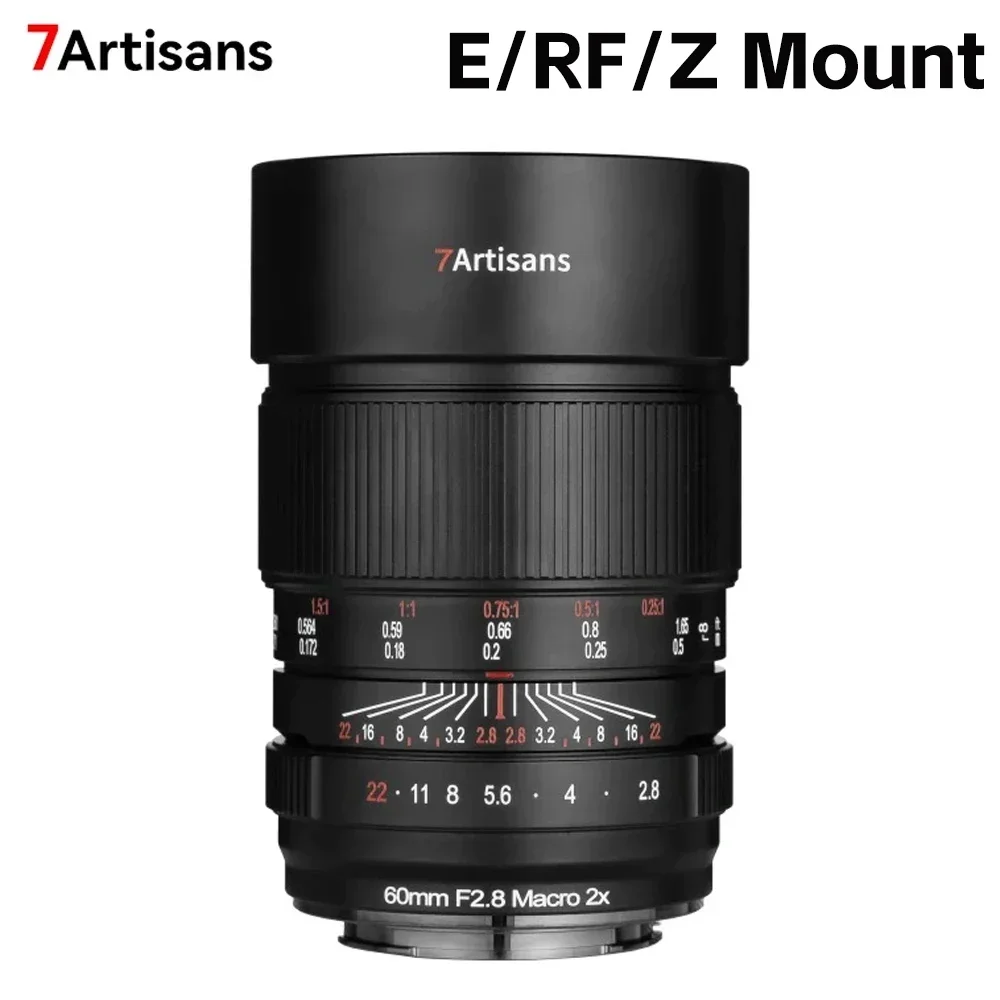 7artisans 60mm F2.8 2X Magnification Macro Full-Frame Manual Focus Prime Lens for Canon RF Sony E Nikon Z Camera Lens
7artisans 60mm F2.8 2X Magnification Macro Full-Frame Manual Focus Prime Lens for Canon RF Sony E Nikon Z Camera Lens