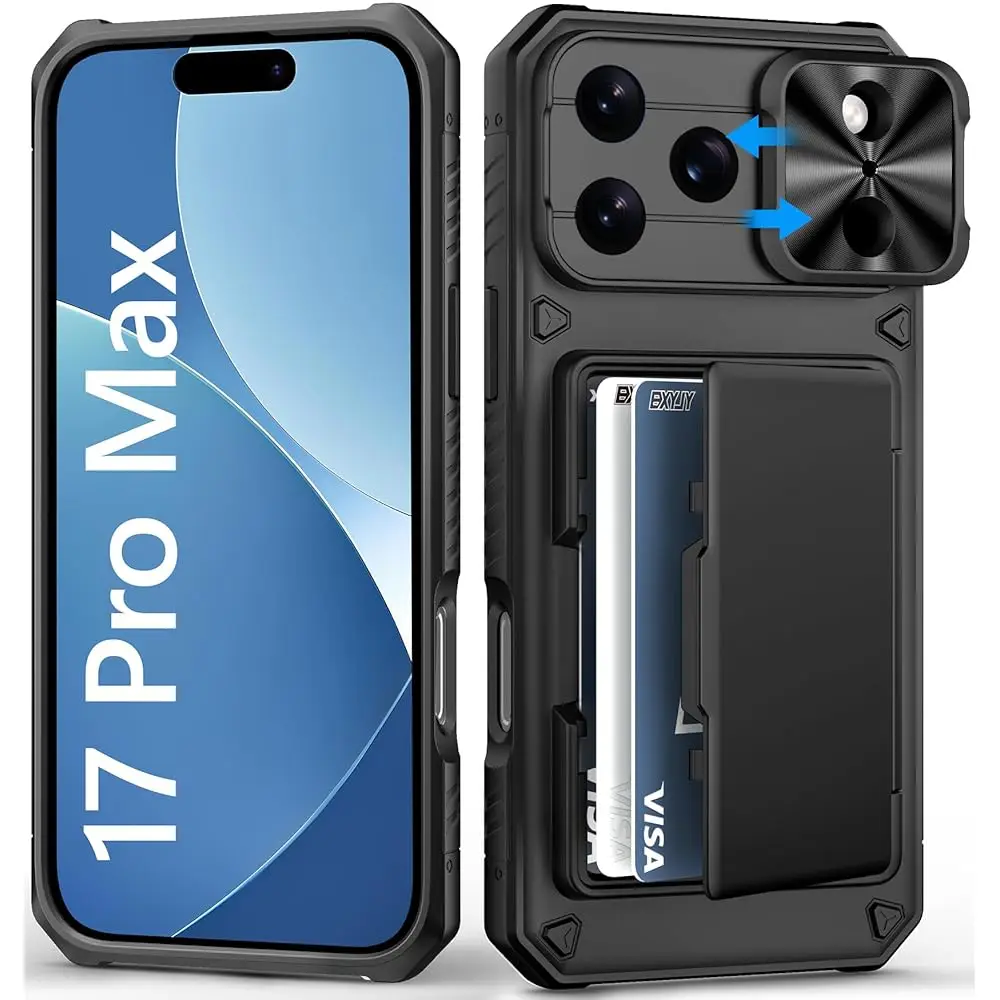 for iPhone 17 Pro Max Case Wallet, Card Holder (4-5 Cards), Slide Camera Cover, Military Drop Protection, Rugged Heavy Duty M
for iPhone 17 Pro Max Case Wallet, Card Holder (4-5 Cards), Slide Camera Cover, Military Drop Protection, Rugged Heavy Duty M