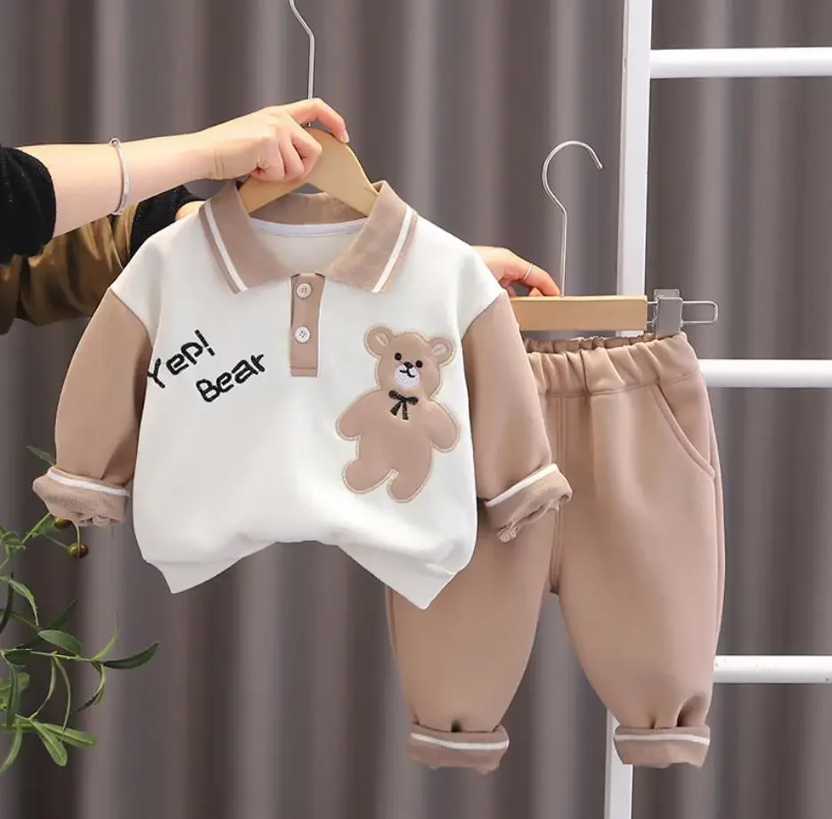 Children Baby Autumn Clothing Suits 1 To 5 Years Kids Cartoon Bear Turn-down Collar Sweatshirt+Pants Boys Toddler Outfits Sets
Children Baby Autumn Clothing Suits 1 To 5 Years Kids Cartoon Bear Turn-down Collar Sweatshirt+Pants Boys Toddler Outfits Sets