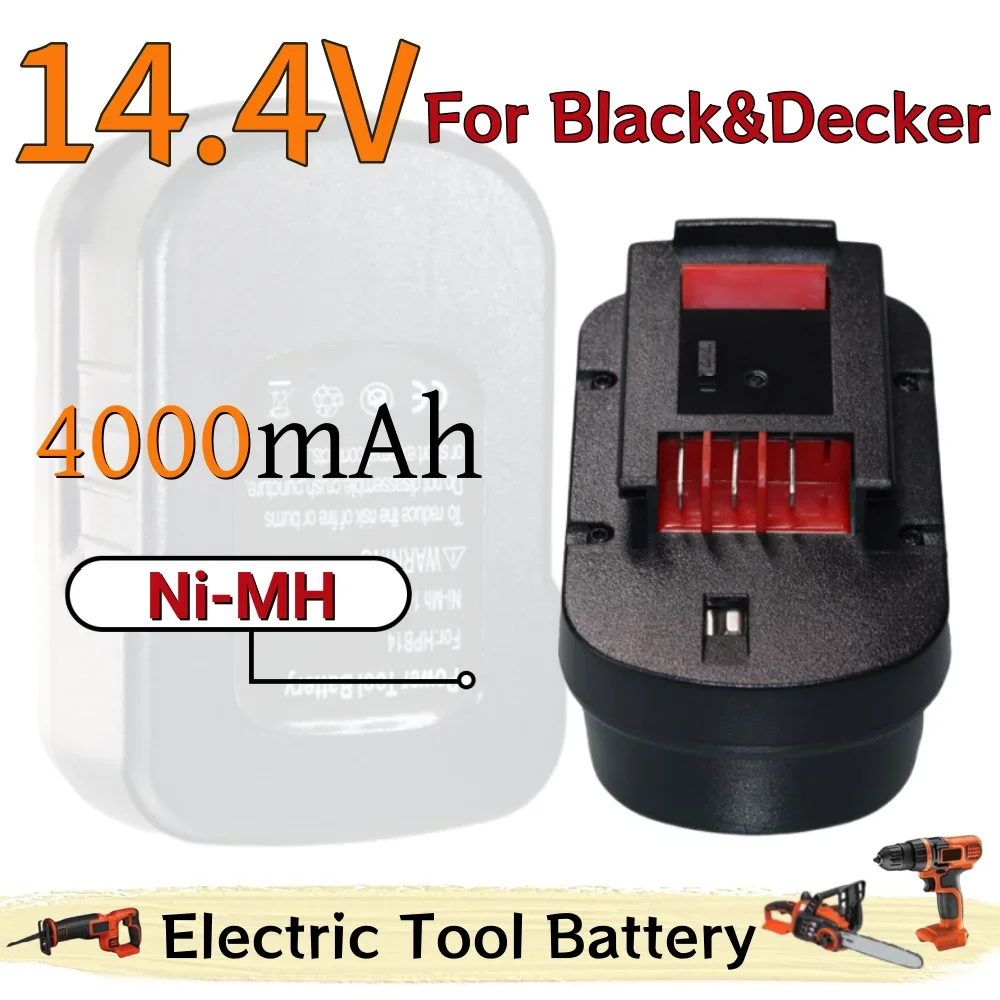 14.4V 4000mAh Ni-Mh Rechargeable Cordless Power Tool Battery for Black&Decker FSB14 FS140BX 499936-34 Replacement Battery
14.4V 4000mAh Ni-Mh Rechargeable Cordless Power Tool Battery for Black&Decker FSB14 FS140BX 499936-34 Replacement Battery