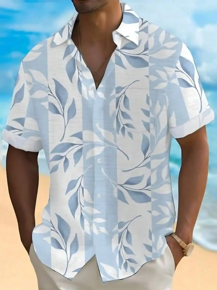 Mens 3D Printed Leaf Pattern Casual Short Sleeve Button Up Shirt For Beach Summer Wear
Mens 3D Printed Leaf Pattern Casual Short Sleeve Button Up Shirt For Beach Summer Wear