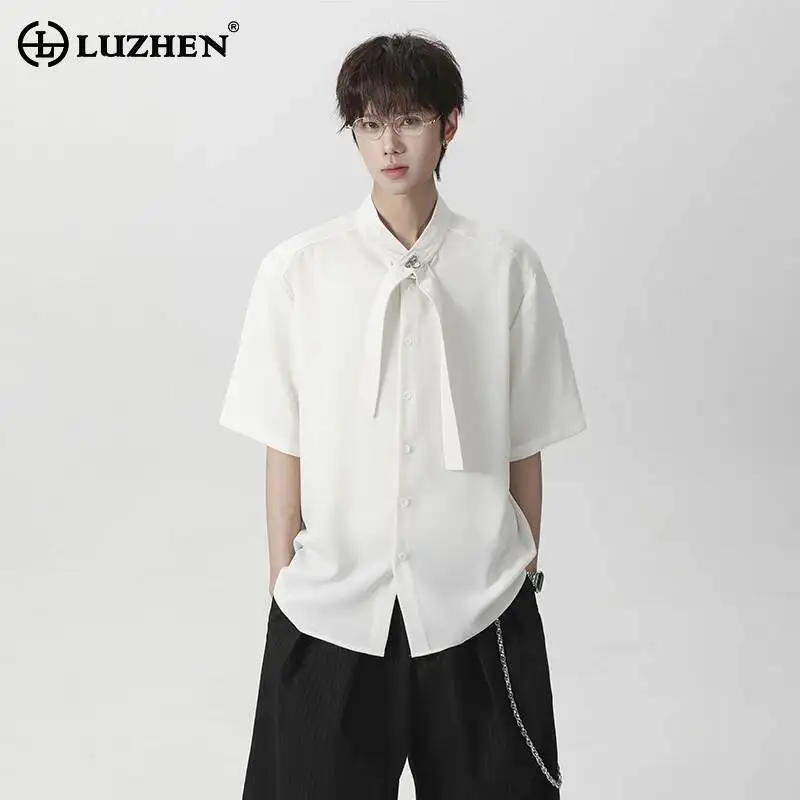 LUZHEN 2026 Summer Original Ribbon Decorate Personalized Collar Short Sleeve Shirts Men's Fashion Handsome Casual Tops JY6841
LUZHEN 2026 Summer Original Ribbon Decorate Personalized Collar Short Sleeve Shirts Men's Fashion Handsome Casual Tops JY6841