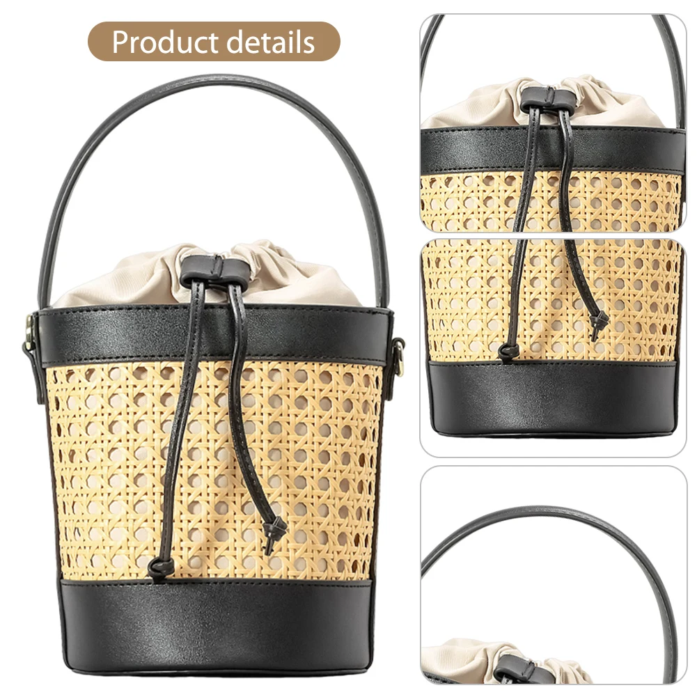 Straw Beach Bag PU Leather Bucket Bag Summer Hollow Shoulder Bag Holiday Travel Handbag for Women
Straw Beach Bag PU Leather Bucket Bag Summer Hollow Shoulder Bag Holiday Travel Handbag for Women