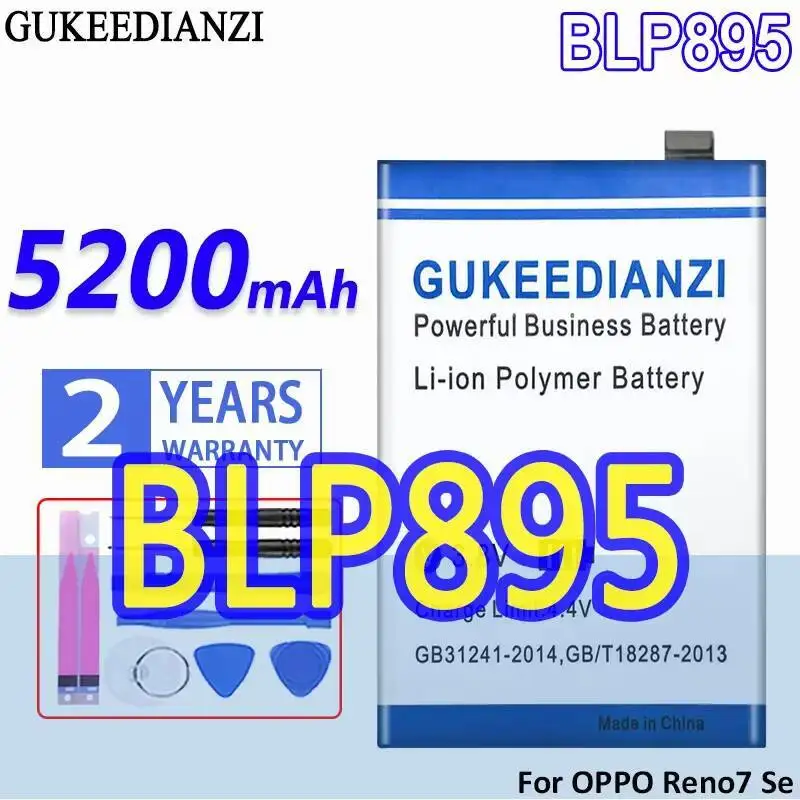 5200 мАч BLP895 для Oppo Reno7 SE Reno 7SE PFCM00 долговечный надежный источник питания аккумулятор для мобильного телефона
5200 мАч BLP895 для Oppo Reno7 SE Reno 7SE PFCM00 долговечный надежный источник питания аккумулятор для мобильного телефона