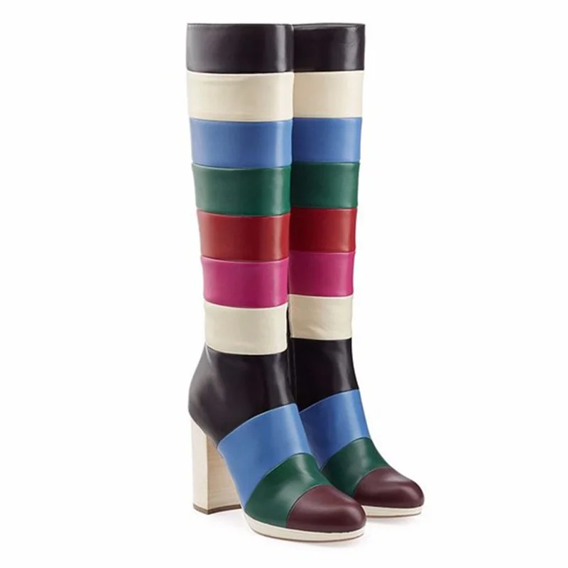 New Knee High Patchwork Long Boots for Women Colorful Genuine Leather Shoes High Heels Luxury Boots Chunky Heeled Botas Mujer
New Knee High Patchwork Long Boots for Women Colorful Genuine Leather Shoes High Heels Luxury Boots Chunky Heeled Botas Mujer