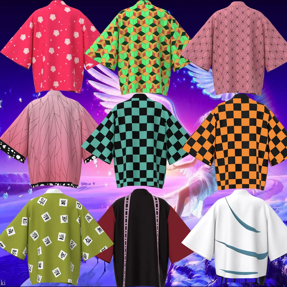 Anime Tanjirou Kamado Cosplay Kimonos for Men Women Japanese Haori Kamade Nezuko Robe Outfits Kochou Shinobu Kimono Summer Cloak
Anime Tanjirou Kamado Cosplay Kimonos for Men Women Japanese Haori Kamade Nezuko Robe Outfits Kochou Shinobu Kimono Summer Cloak