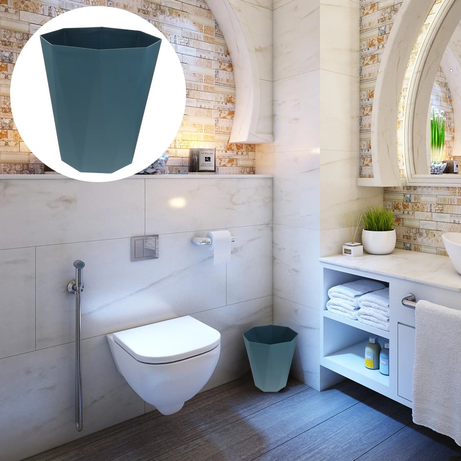 1pc Household Trash Can Open Trash Basket Plastic Basket for Bathroom Bedroom Kitchen (Grey Blue) plastic trash can
1pc Household Trash Can Open Trash Basket Plastic Basket for Bathroom Bedroom Kitchen (Grey Blue) plastic trash can