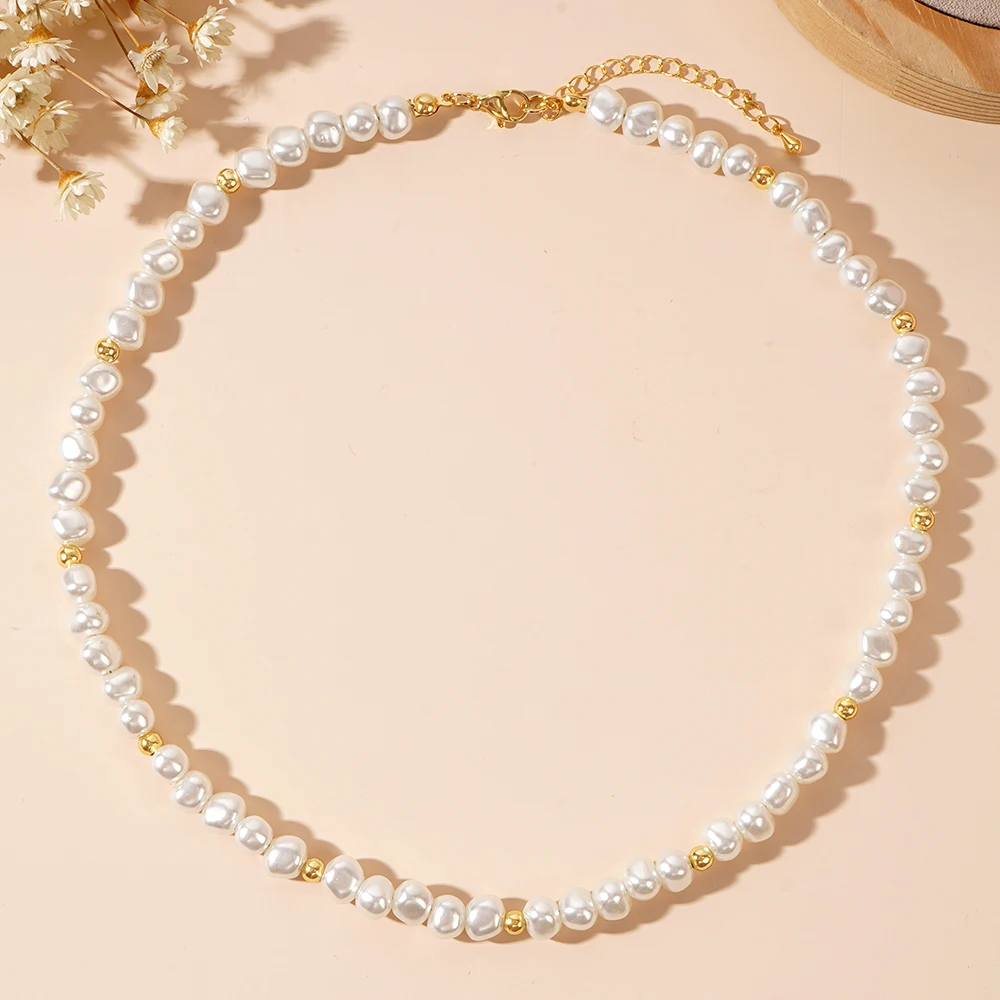 1PC Fashion Luxury 4mm Copper Bead Imitation Pearl Bead Necklace, Suitable for Women's Leisure Vacation Wear
1PC Fashion Luxury 4mm Copper Bead Imitation Pearl Bead Necklace, Suitable for Women's Leisure Vacation Wear