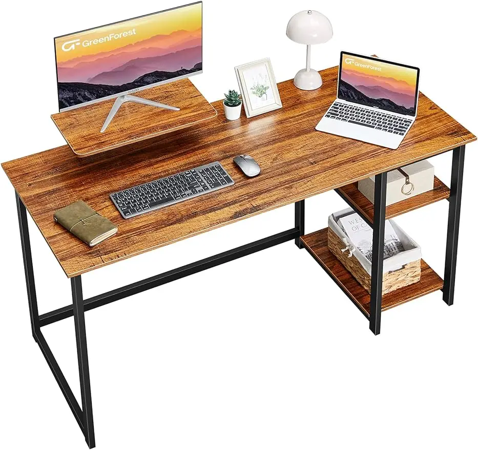 Computer Desk with Monitor Stand 47 inch Home Office Desk with Reversible Storage Shelves Modern Writing Study
Computer Desk with Monitor Stand 47 inch Home Office Desk with Reversible Storage Shelves Modern Writing Study
