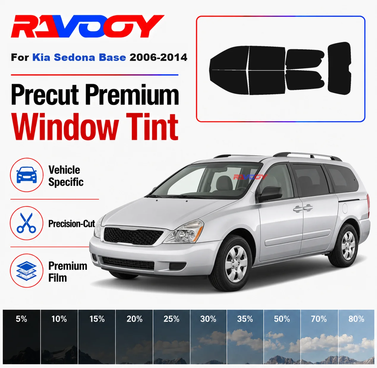 Premium Precut Window Tint Kit Front Rear Windows Rear Windshield For Kia Sedona Base 2006-2014 Complete Set Nano Ceramic Film
Premium Precut Window Tint Kit Front Rear Windows Rear Windshield For Kia Sedona Base 2006-2014 Complete Set Nano Ceramic Film