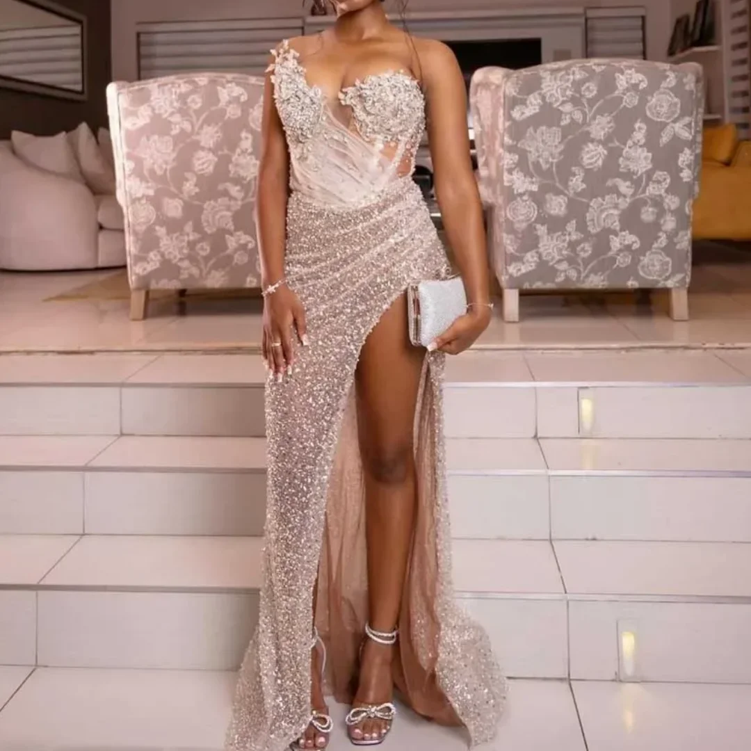 Strapless Side High Slit Black Girls Evening Dress Gowns Sexy Beaded Prom Dresses For Black Girls Homecoming Dress Customized
Strapless Side High Slit Black Girls Evening Dress Gowns Sexy Beaded Prom Dresses For Black Girls Homecoming Dress Customized
