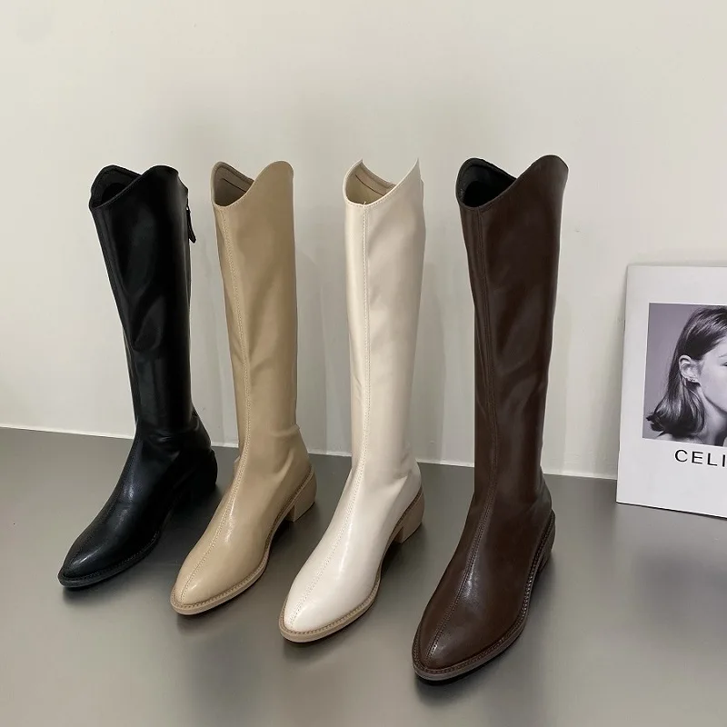 Fashionable High-Tube Boots Women's Thick-Heeled Motorcycle Knight Boots All-Match Autumn Winter New Arrival Korean Style
Fashionable High-Tube Boots Women's Thick-Heeled Motorcycle Knight Boots All-Match Autumn Winter New Arrival Korean Style