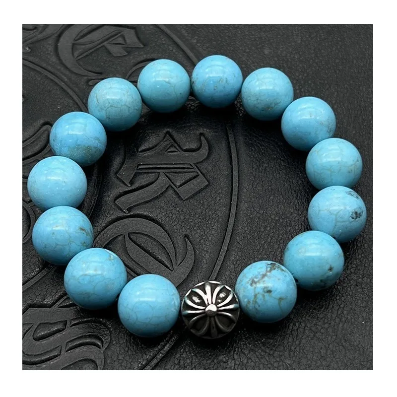 Trendy Men's and Women's Hand Ornaments Obsidian Turquoise Bracelets Thai Silver Personality Classic Beaded Crosses
Trendy Men's and Women's Hand Ornaments Obsidian Turquoise Bracelets Thai Silver Personality Classic Beaded Crosses