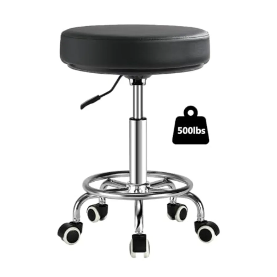 Adjustable Rolling Stool with Wheels Heavy Duty 500lb Round Rolling Stool with Footrest, Patent Leather Drafting Stool Chair wi
Adjustable Rolling Stool with Wheels Heavy Duty 500lb Round Rolling Stool with Footrest, Patent Leather Drafting Stool Chair wi