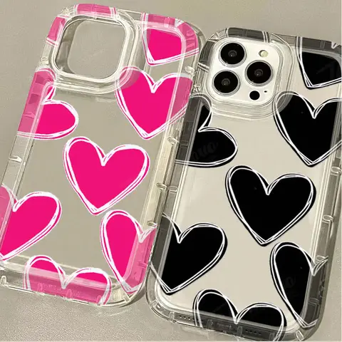 Luxury Love Heart Phone Case for Samsung Galaxy S24 Ultra S23 S22 S21 FE S20 Plus Note 20 10 Pro A34 A54 A33 A53 Soft Back Cover