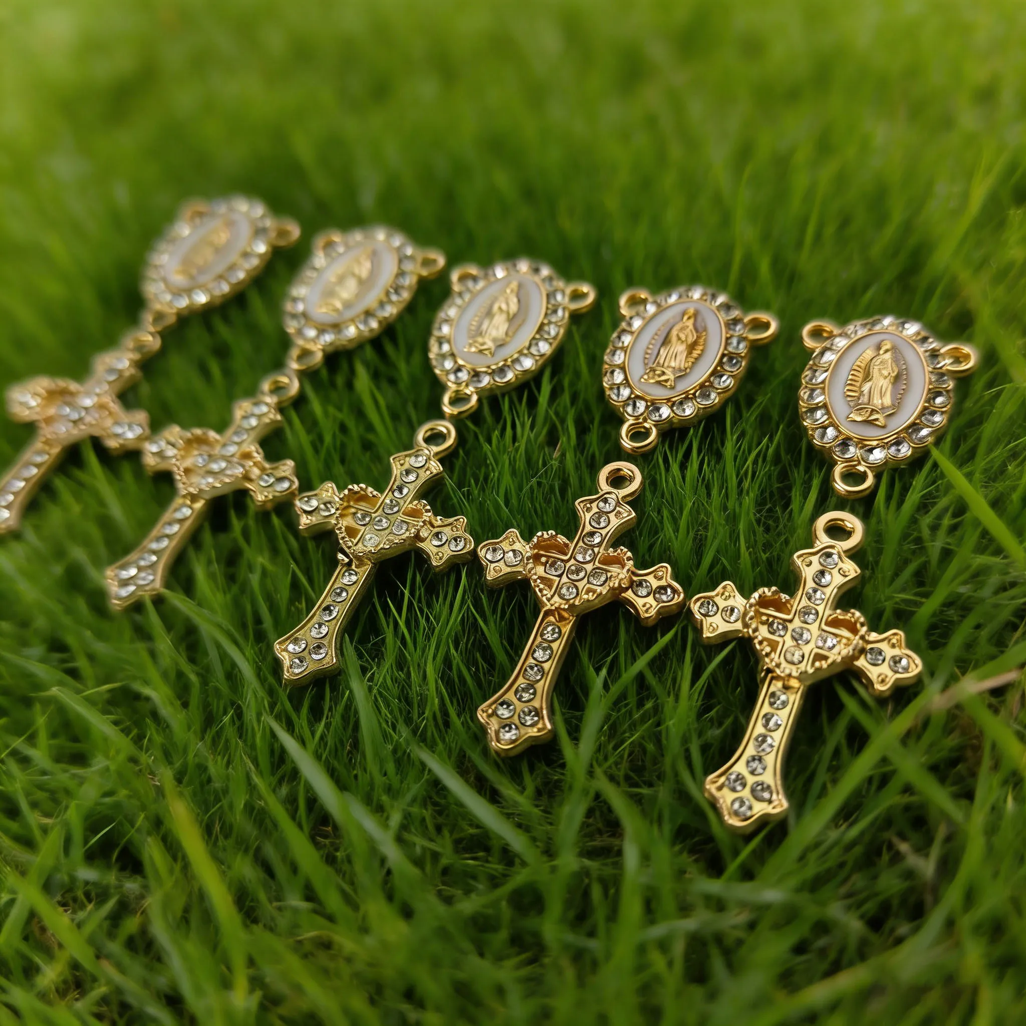 5 Sets Virgin Mary Centerpiece Jesus Cross Medals Catholic Rosary DIY Jewelry Making
5 Sets Virgin Mary Centerpiece Jesus Cross Medals Catholic Rosary DIY Jewelry Making
