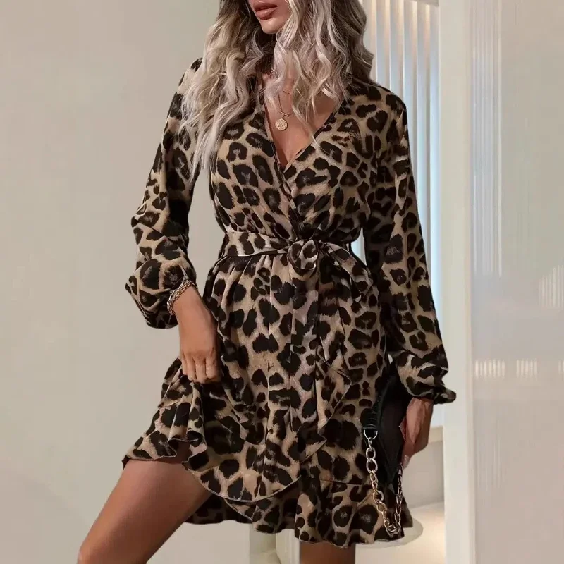 Leopard Print Dress Lantern Sleeve Long Skirt Slim Fit V-neck Waist Women's Chiffon Lantern Sleeve Long Skirt Long Dress
Leopard Print Dress Lantern Sleeve Long Skirt Slim Fit V-neck Waist Women's Chiffon Lantern Sleeve Long Skirt Long Dress