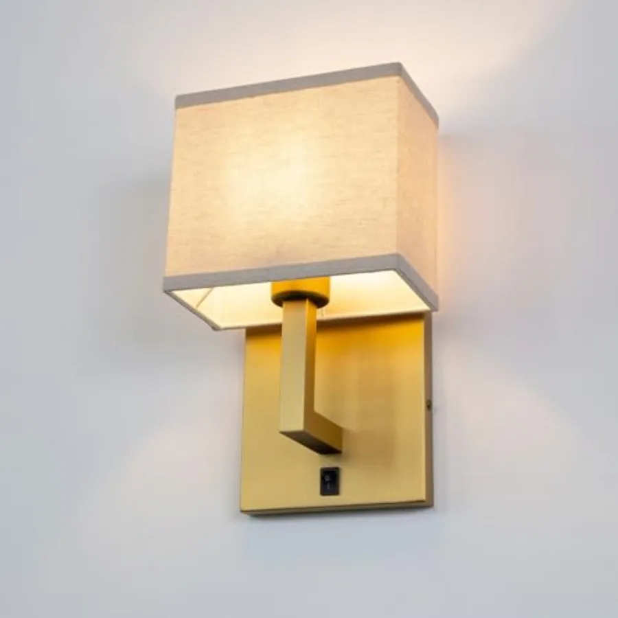 Linen Boho Fabric Wall Sconce with On Off Switch, 1-Light Brass Vanity Retro Hardwired Indoor Vintage Industrial Wall Mount Lam
Linen Boho Fabric Wall Sconce with On Off Switch, 1-Light Brass Vanity Retro Hardwired Indoor Vintage Industrial Wall Mount Lam