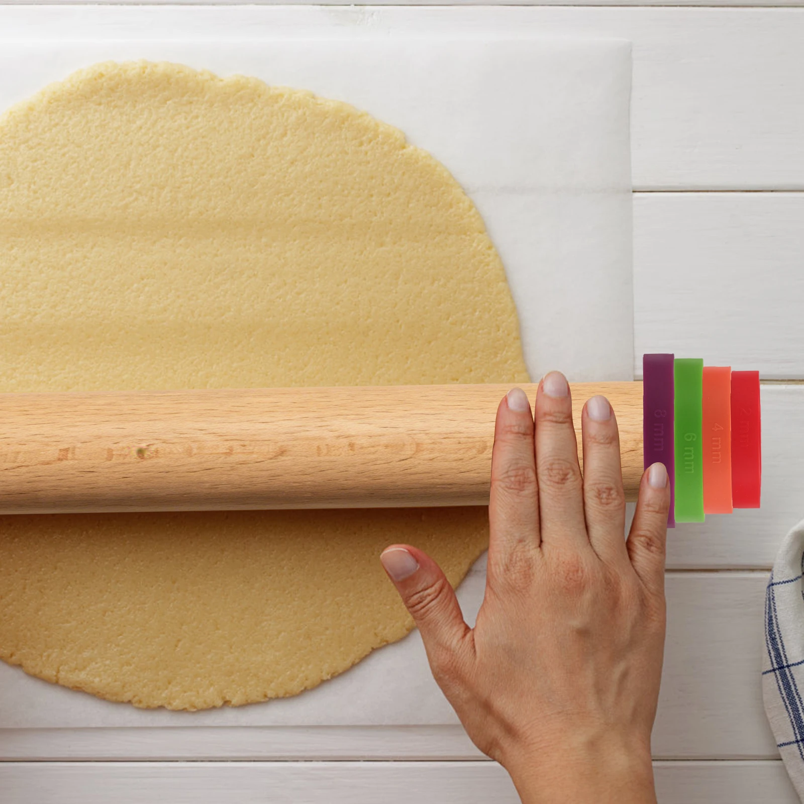 8Pcs Pastry Rolling Guide Rings Silicone Bands for Precise Dough Control 2Mm 3Mm 6Mm 10Mm Easy Clean Baking Thickness Adjusters
8Pcs Pastry Rolling Guide Rings Silicone Bands for Precise Dough Control 2Mm 3Mm 6Mm 10Mm Easy Clean Baking Thickness Adjusters