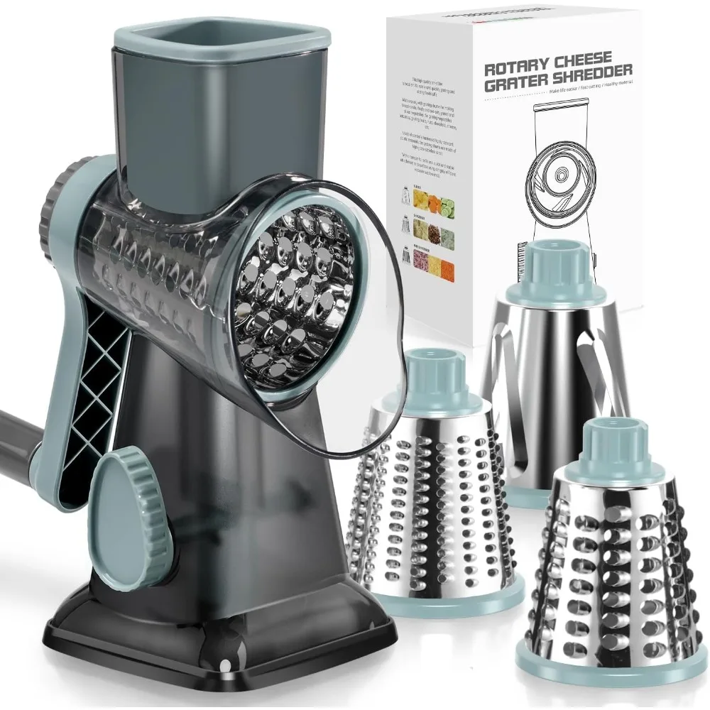 KEOUKE Rotary Cheese Grater – 3 Stainless Blades, Suction Base, Hand Crank, Transparent (Cheese/Veg/Nuts)
KEOUKE Rotary Cheese Grater – 3 Stainless Blades, Suction Base, Hand Crank, Transparent (Cheese/Veg/Nuts)
