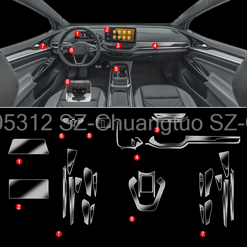 TPU protective Film for Volkswagen VW ID.4 ID 4 ID.6 ID6 Crozz X Transparent Center Control Gear Door Outlet Panel anti-scratch
TPU protective Film for Volkswagen VW ID.4 ID 4 ID.6 ID6 Crozz X Transparent Center Control Gear Door Outlet Panel anti-scratch