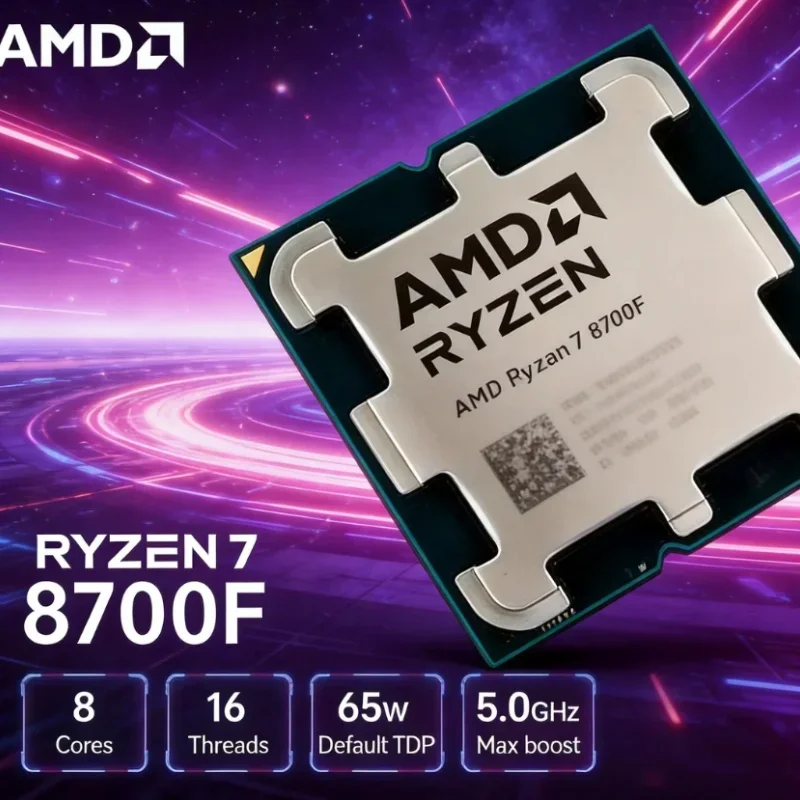 AMD Ryzen 7 8700F Budget High Performance AM5 CPU 8 Core 16 Thread 5.0GHz 16MB Cache DDR5 65W 4nm Gaming Processor
AMD Ryzen 7 8700F Budget High Performance AM5 CPU 8 Core 16 Thread 5.0GHz 16MB Cache DDR5 65W 4nm Gaming Processor